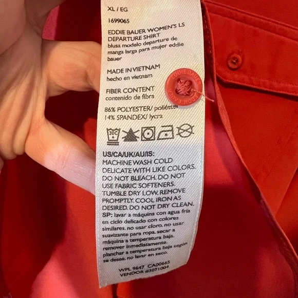 Eddie Bauer Womens Long Sleeve Departure Shirt Button Down Active Lightweight XL - Picture 13 of 15